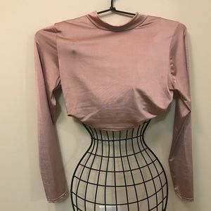 Boohoo pink crop top